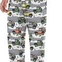 Mens Pajama Bottoms with Pockets Christmas Trees Cakes Super Soft Wide Leg Sleep Lounge Pants for Men S (Gray, XXL)