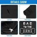 Dog Hoodies Bad The Bone Printed - Cold Protective Winter Coats Warm Puppy Pet Dog Clothes Black Color Extra Large