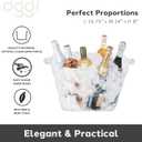 OGGI Acrylic Square Party Tub - Clear Beverage Cooler w/Handles, Wine Cooler, Beer Chiller, Ideal Party Tubs for Drinks, Use Ice Tub for Indoor or Outdoor Bars, 16.75" x 14"