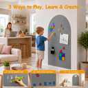 Large 44x35 Inches Magnetic Wall Decal for Kids – Upgraded Strong Adhesive, Thickened Iron Layer, Self-Adhesive Magnetic Chalkboard for Wall, Wallpaper for Home Decor & Kids Playroom (Grey)