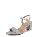 Women's, Bristol Sandal, Silver Metallic Fabric, Gray,
