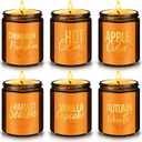 Nuanchu Fall Candles Set, 6 Pack Fall Scented Candles for Home 42 oz Autumn Soy Candle Gifts for Women Men, Scents of Cinnamon Pumpkin/Hot Cocoa/Apple Cider/Vanilla Cupcake/Harvest/Wreath