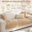 Large 35"x71" Waterproof Couch Cover for Dogs, Non-Slip Sofa Protector with Silicone Backing, Washable Fuzzy Pet-Friendly Furniture Cover for Pet Hair, Scratches & Spills