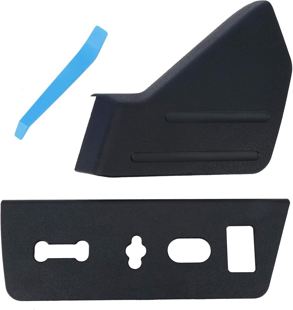 Front Left Driver Seat Trim Cover Panel & Seat Switch Housing Panel Bezel(2PCS). Fit for Ford F-150 2009-2014. Replaces Part #9L3Z-1661693-CA,9L3Z-14A706-NA(Black).