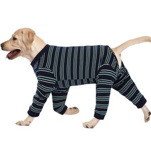 Kuoser Dog Surgery Suit Female Spay, Soft Dog Pajamas, Long Sleeve Puppy Recovery Suit, Pet Clothes Onesie for Surgery, Doggie Neuter Spay Bodysuit Apparel with Zipper, E-Collar & Cone Alternative