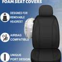 Waterproof Car Seat Covers, Car Seat Covers Full Set, Black Seat Covers for Cars, Airbag Compatible, Universal Fit Most Car, Sedan, Part Truck & SUVBlack