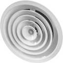 Repa Market 10 Inch (Neck) Round Aluminum Ceiling Diffuser/White Powder Coated HVAC Vent Cover/Multi-Directional Air Distribution/Supply & Exhaust Airflow for Industrial & Home Ventilation