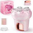 PRITECH Electric Razors for Women Legs, Easy-Clean Body Shaver, Wet & Dry Waterproof Bikini Trimmer, Portable Lady Hair Remover for Face Underarms Pubic (Pink)