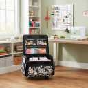 Everything Mary 4 Wheels Collapsible Deluxe Sewing Machine Storage Case - Rolling Trolley Carrying Bag for Brother, Singer