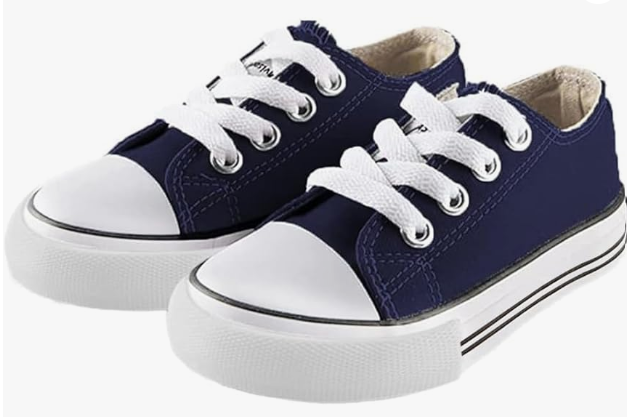 Mvlsoct Boys and Girl Low Top Canvas Kids Lace up Sneakers Size 28