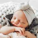 Baby Hats Newborn Baby Girls Turban Hospital Hat Infant Toddler Kid Hat Big Hair Bow Top Knot Head Wrap