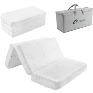 Trifold Pack and Play Mattress 38''x26'', Portable Baby Mattress for Pack N Play with Washable Cover and Travel Bag