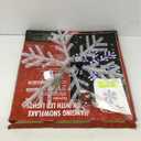 Alpine Corporation 24"H Indoor/Outdoor Hanging Snowflake Decoration with LED Lights , Christmas Decoration