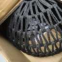 HuisMier Rattan Hanging Lamp Plug in Pendant Light, 15 Ft Hanging lamp with Wicker Woven Basket Lampshade, Dimmable Boho Hanging Lamp for Dining Room Living Room Bedroom, Black