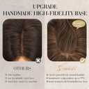 S-Noilite Hair Toppers for Women Real Human Hair, 100% Human Hair Toppers for Thin Hair,3.5"*4.7" Handmade Free Partable Nature-mimicking Scalp Lace Base 16 Natural Brown