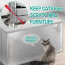 [Thicken Vinyl] Anti Cat Scratch Furniture Protector, Single-Sided Sticky Couch Protector for Cats, Flexible Couch Corner Guard Under Cats Claw, Cat Scratch Deterrent Tape-(160" x 12.4")