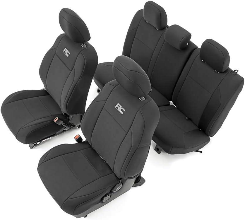 Rough Country Neoprene Seat Covers for Toyota Tacoma (2016-2023) - Waterproof, UV Resistant, Foam Padded, F/R Seat Cover Set