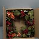 24" Artificial Christmas Wreath for Front Door Flower Wreath with Burgundy Dahlia and Mums Christmas Decorations for Home Farmhouse Wall Mantel Décor