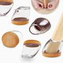 24 PCS Chair Leg Protectors for Hardwood Floors, Round Silicone Cups with Felt Pads for 15-25 Slanted Legs, Table Chair Leg Covers to Protect Floors, Anti-Scratch & Noise(Clear, Fit 1.1"-1.4")