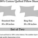 WINLIFE 100% Cotton Quilted Pillow Sham Floral Printed Pillow Cover (Standard, Purple) 26" X 20" (Pack of 2)