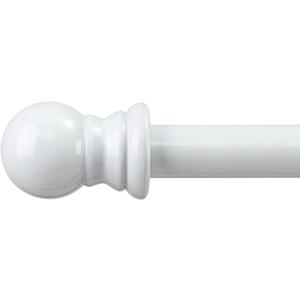 Decorative Curtain Rods for Windows 28 to 48 Inch - 1 Inch Heavy Duty Basic Curtain Rods,Adjustable Drapery Pole with Bracket for Sliding Glass Doors,Kitchen,Farmhouse Bathroom - White