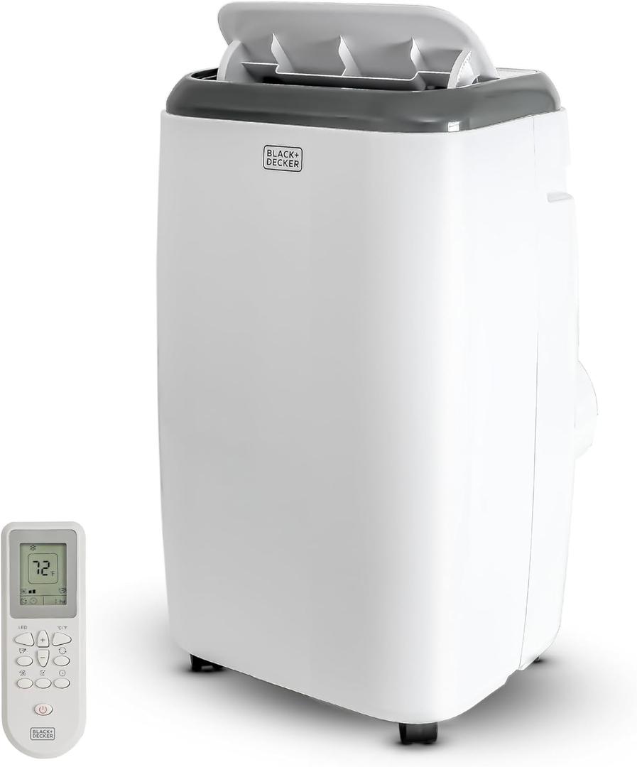 BLACK+DECKER Portable Air Conditioner, 8,000 BTU for Rooms Up To 350 Sq. Ft., Portable AC with Full Function Remote Control & Window Kit, BPT05WTBA, White