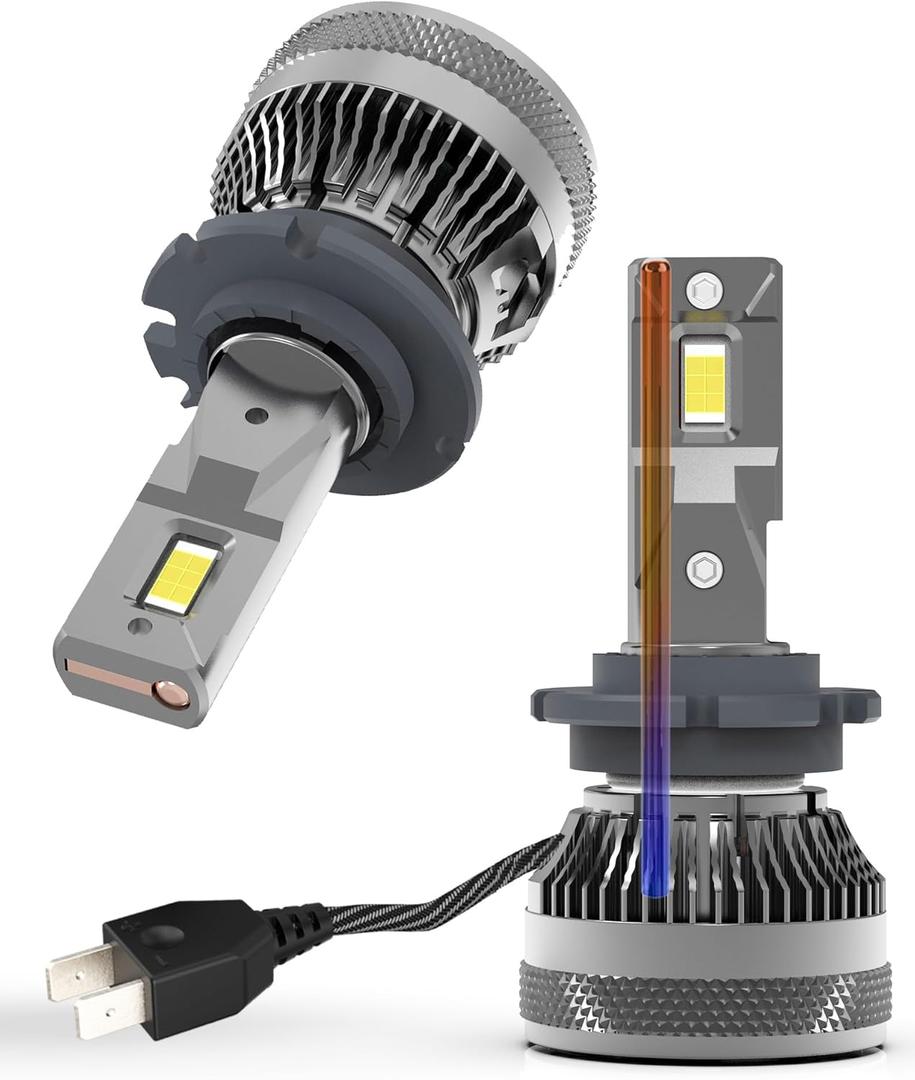 D2H LED Bulbs 110W 30000Lm Super Bright 12V 6500K Cool White Built-in Fan and Thermally Conductive Copper Tube Fog Lamp 2pcs