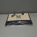 Mud Pie Classic Black and White Initial Canvas Tote Bags (M), 100% Cotton, 17" x 19" x 2"