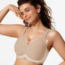 COCOMARTS Jelly Bras for Women No Underwire Scalloped Push Up Wireless Bralettes Seamless Soft Comfort Everyday Tshirt Bra, Nude, Small