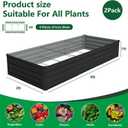 Vengarus 2 Pack 9x3x1FT Galvanized Raised Garden Bed Kit, Outdoor Metal Planter Box for Vegetables, Rectangular Steel Container, Easy Assembly (Black)