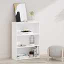 Furinno PASIR Book Shelf, 3-Tier Bookshelf, Storage Shelves Bookcase, 9.7 x 23.7 x 31.5, for Living Room, Bedroom, Home Office, Plain White