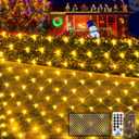 KNONEW Christmas Net Lights 420 LEDs 13ft x 6.6ft Outdoor Mesh Lights Connectable Waterproof 8 Modes & Timer Plug-in Net Fairy Lights for Bushes Garden Party Wedding Holiday,Warm White
