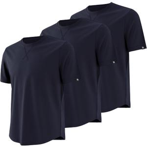 MagnaMan Men's 3-Pack Short Sleeve Crew Neck T-Shirts Solid Color Casual Tee Shirts - Ideal for Gym, Work & Daily Life (Black, M)