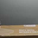 Folding Sofa Bed, Flannel Futon Couch Bed with Pillow and Blanket, Convertible Sleeper Chair for Small Space Apartment Guest Room, Black