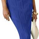 MASCOMODA Women 2025 Summer Sexy Bodycon Maxi Dress Spaghetti Strap Knit Fitted Tight Sleeveless Party Slip Long Dresses (S)
