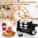 Waffle Maker, 1400W Belgian Waffle Maker, Double Waffle Iron 180 Flip, Rotating Nonstick Plates, Adjustable Browning Control, Locking Buckle & Cool Touch Handle, Removable Drip Tray, Stainless Steel