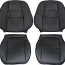 Priprilod Black Microfiber Leather Driver & Passenger Side Bottom & Top Lean Back Replacement Cover Compatible with Mercedes Benz C250 C250 C350 2008 2009 2010 2011 2012 2013 2014 2015