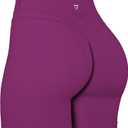 TomTiger Yoga Shorts for Women Tummy Control High Waist Biker Shorts Exercise Workout Curve Lifting Tights Short Pants (Magenta Purple)