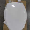 JINGZE Elongated Toilet Seat Slow Close, Quiet Toilet Seat Cover with Never Loosen Durable Toilet Seat Lid Easy to Install & Clean, Polypropylene (PP), White