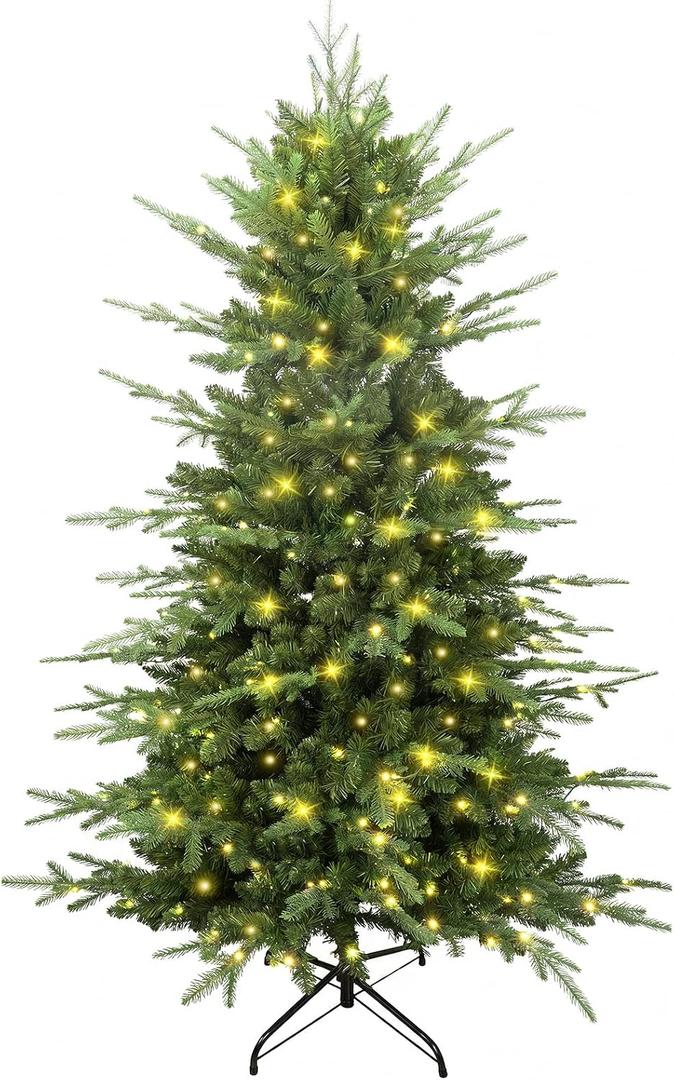 6 FT Prelit Aspen Fir Christmas Tree, Skinny Xmas Tree