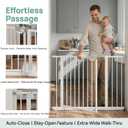 Safety Gate for Stairs & Doorways, Auto-Close Baby Gate or Dog Gate Pressure Mount No Drilling, 30" Tall All Metal Frame with Dual Locking System (White, 30" Tall 29"-43" Wide)