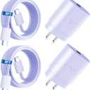 Fast Charging Cord Type C,25W Fast Charger Block Android Phone Charger & 8Ft USB C to USB C Charging Cable Cord for Samsung Galaxy S26/S25/S24/S24+/S24 Ultra/S23/S23+/S23Ultra/S22/S22Ultra/S21/S20 (Purple)