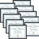 CRUGLA 8.5x11 Picture Frame Set of 10, Photo Frames 8.5 by 11 for Certificate Diploma Document Degree, for Wall or Tabletop Display, Black