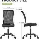 BestOffice Ergonomic Office Chair Desk Chair Mesh Computer Chair Armless Back Support Modern Executive Rolling Swivel Chair with Lumbar SupportBlack