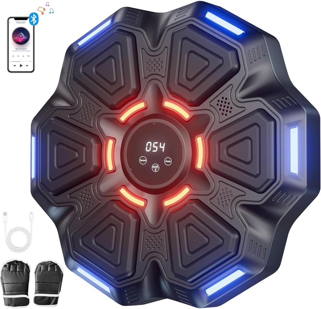 Music Boxing Machine, Music Punching Machine, Musical Boxing Machine with Gloves, Wall Punching Pad for Boxing Musicn, Music Boxing Machine for Adults, Kids, Women, Gift for Kid