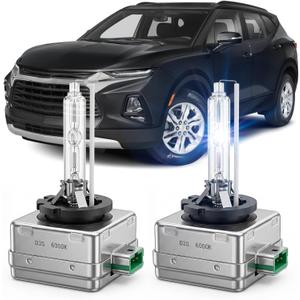 D3S HID Headlight Bulb for 2017-2021 Chevrolet Bolt EV & 2018-2022 Traverse Blazer & 2015-2020 Tahoe Suburban HD SSV PPV LS LT, 6000K Cool White, Replace OEM 4300K 35W D3S Xenon, Pack of 2