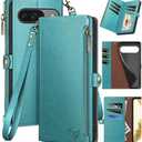 XcaseBar for Google Pixel 9 5G/Pixel 9 Pro 6.3 Wallet case with Zipper Credit Card Holder【RFID Blocking】,Flip Folio Book PU Leather Phone case Shockproof Cover Women Men for Pixel 9 case Blue Green