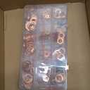 325 PCS, 10 Sizes, Premium Copper Metric Sealing Crush Washers Assortment Kit, Upgraded Flat Ring Oil Drain Plug Crush Washer Gasket Seal Assortment Set, Banjo Bolt Washer for Automotive, Motorcycles