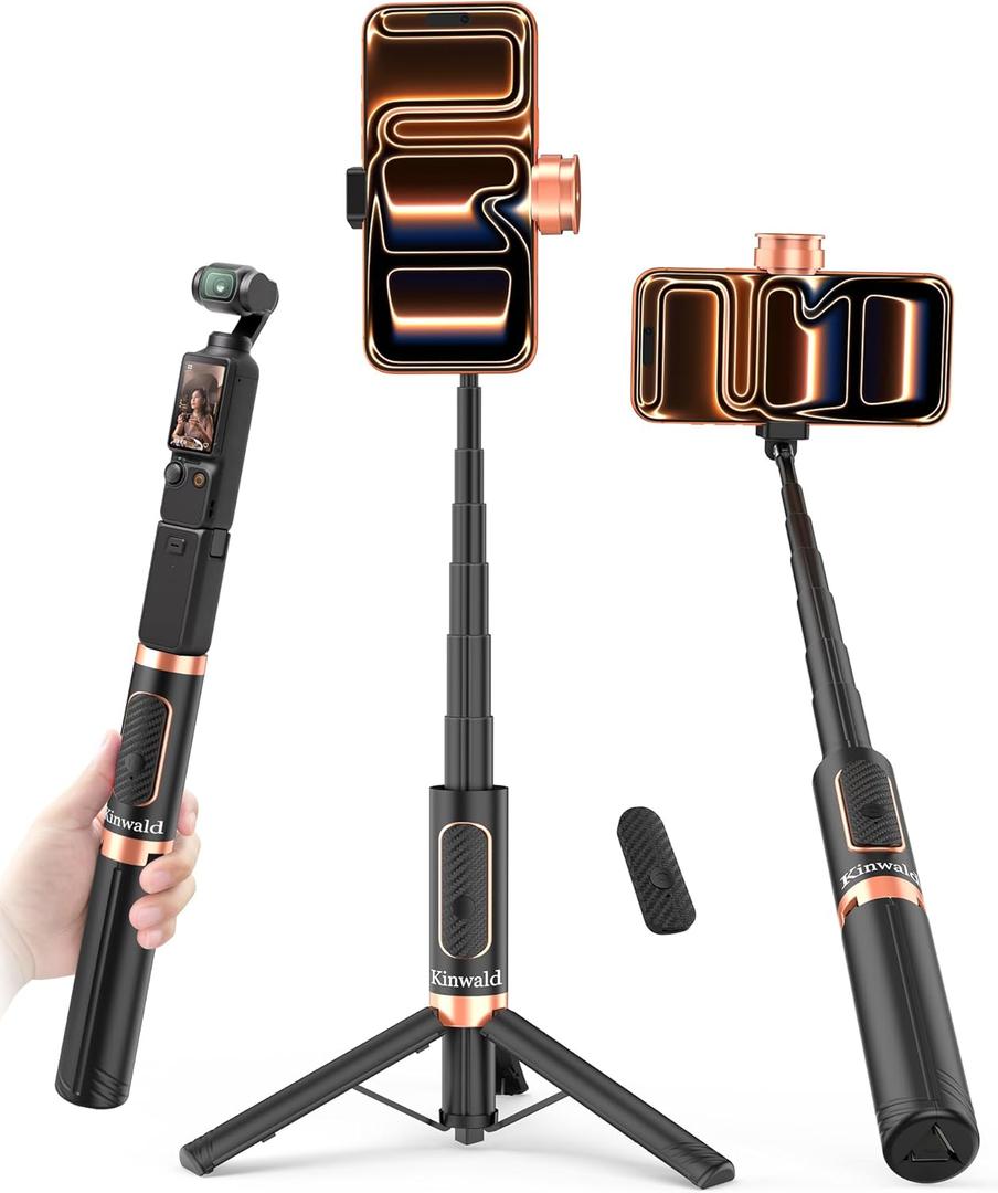 Selfie Stick Tripod for iPhone & Android, 35" Portable Phone Tripod Stand with Bluetooth Remote, 8.8" Mini Travel Tripod, Cell Phone Tripod for Video Recording, 1/4 Screw for Action Camera