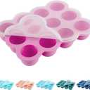 Baby Food Storage 12 x 1.5OZ Silicone Freezer Tray with Lid, Food Grade Silicone Containers for Purees & Vegetables Pink